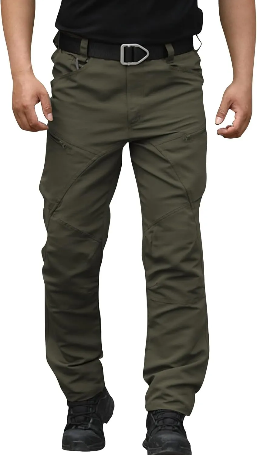 Work Pants for Men Stretch Hunting Resistant Lightweight Cargo Pants Multi-Pocket Classic Flexcamo Hiking Pants