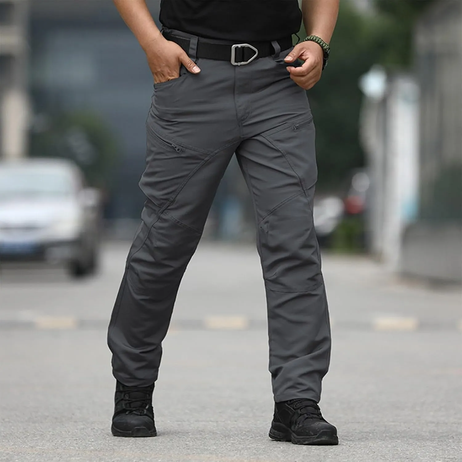 Work Pants for Men Stretch Hunting Resistant Lightweight Cargo Pants Multi-Pocket Classic Flexcamo Hiking Pants