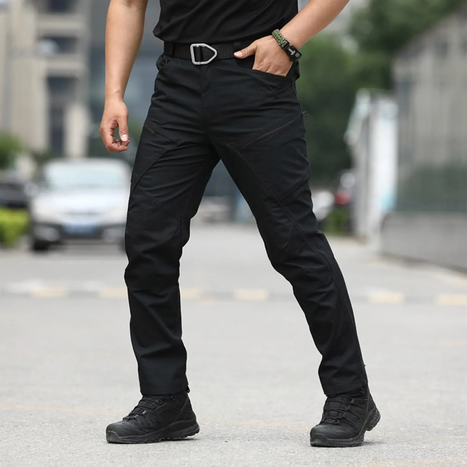 Work Pants for Men Stretch Hunting Resistant Lightweight Cargo Pants Multi-Pocket Classic Flexcamo Hiking Pants
