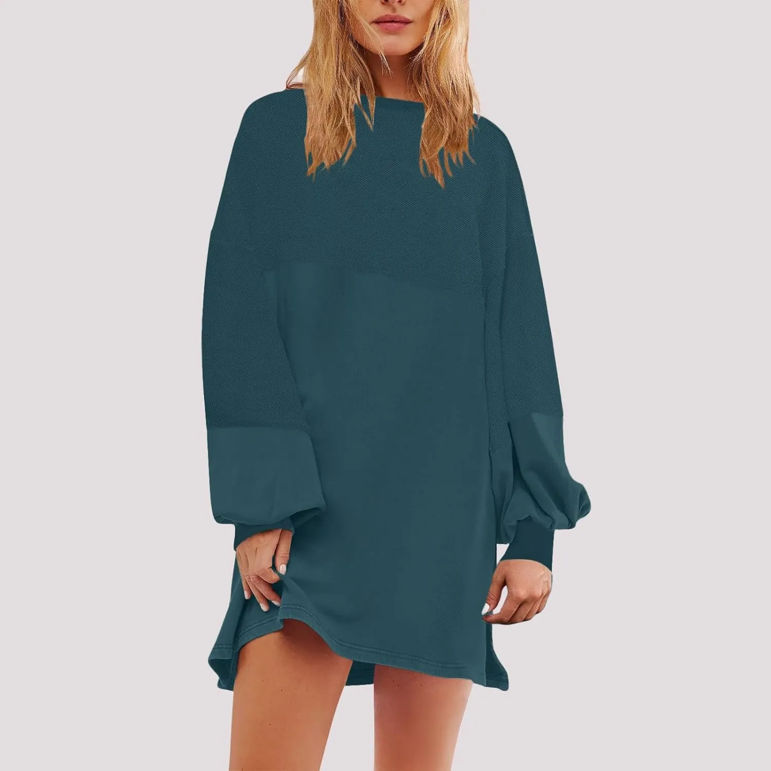 WYTong Summer Dresses for Women 2025 Casual Loose Long Sleeve Dresses Casual Ruffle A Line Swing Short Dresses