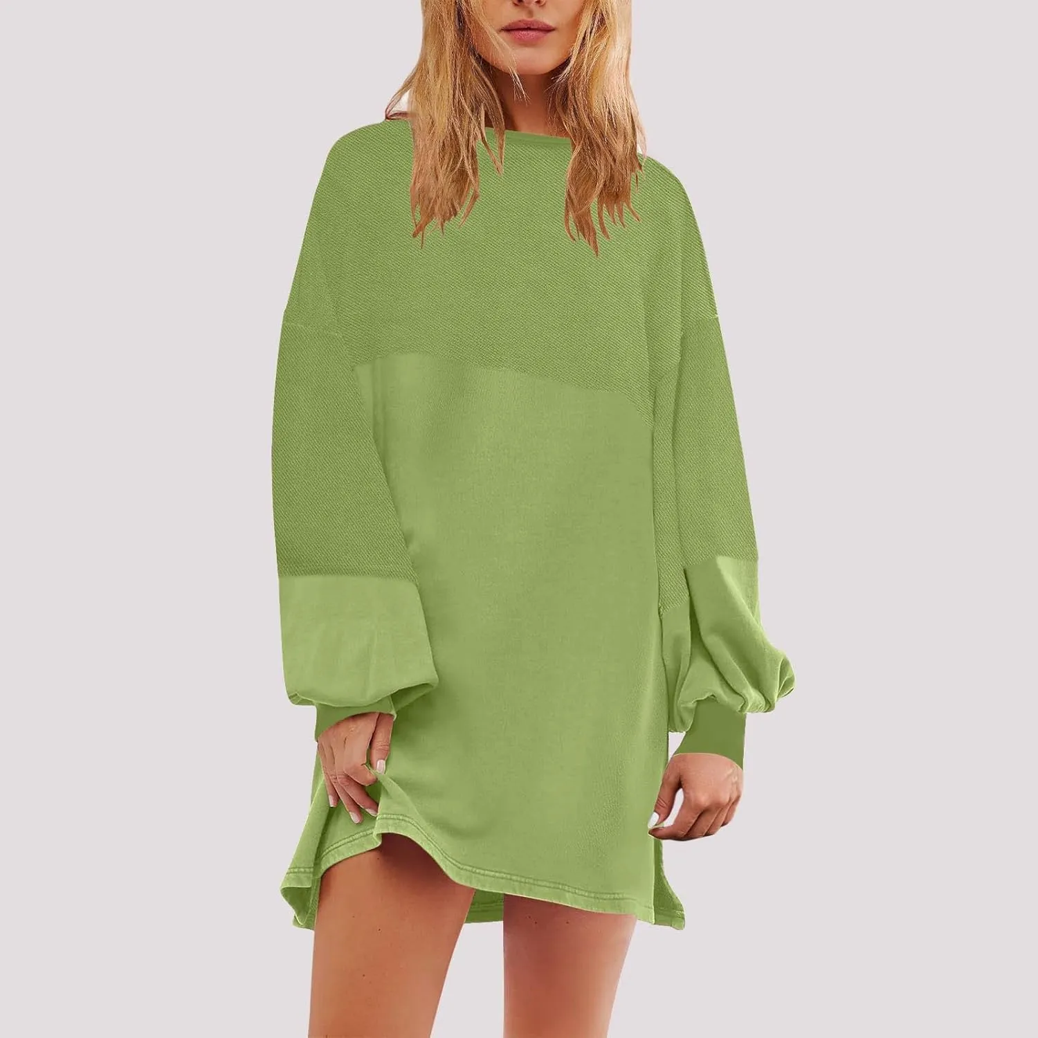 WYTong Summer Dresses for Women 2025 Casual Loose Long Sleeve Dresses Casual Ruffle A Line Swing Short Dresses