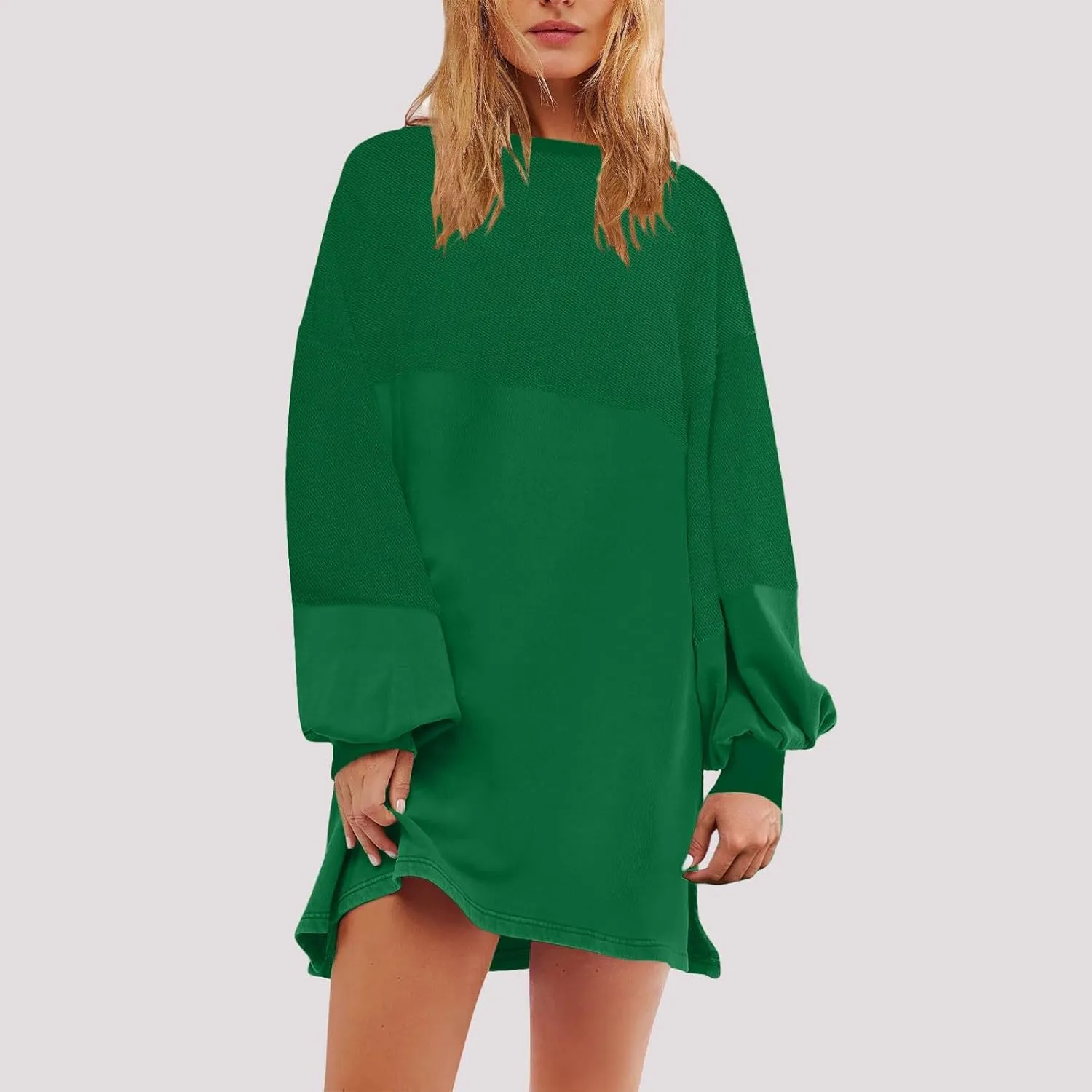 WYTong Summer Dresses for Women 2025 Casual Loose Long Sleeve Dresses Casual Ruffle A Line Swing Short Dresses