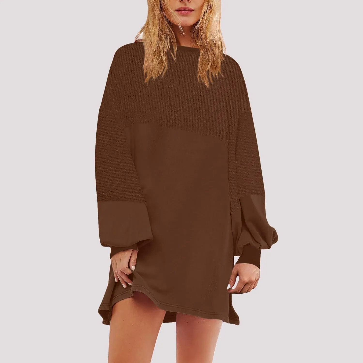 WYTong Summer Dresses for Women 2025 Casual Loose Long Sleeve Dresses Casual Ruffle A Line Swing Short Dresses