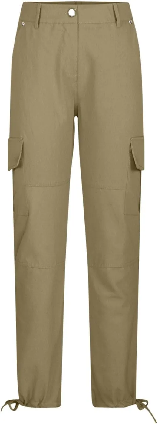 yardsong Multi-Pocket Outdoor Camping Hiking Cargo Pants Women's Low Rise Stretch Tactical Tapered Pants