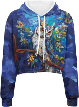 YEXIATODO Drawstring Crop Top Hoodies Casual Long Sleeve Hooded Sweatshirt Women