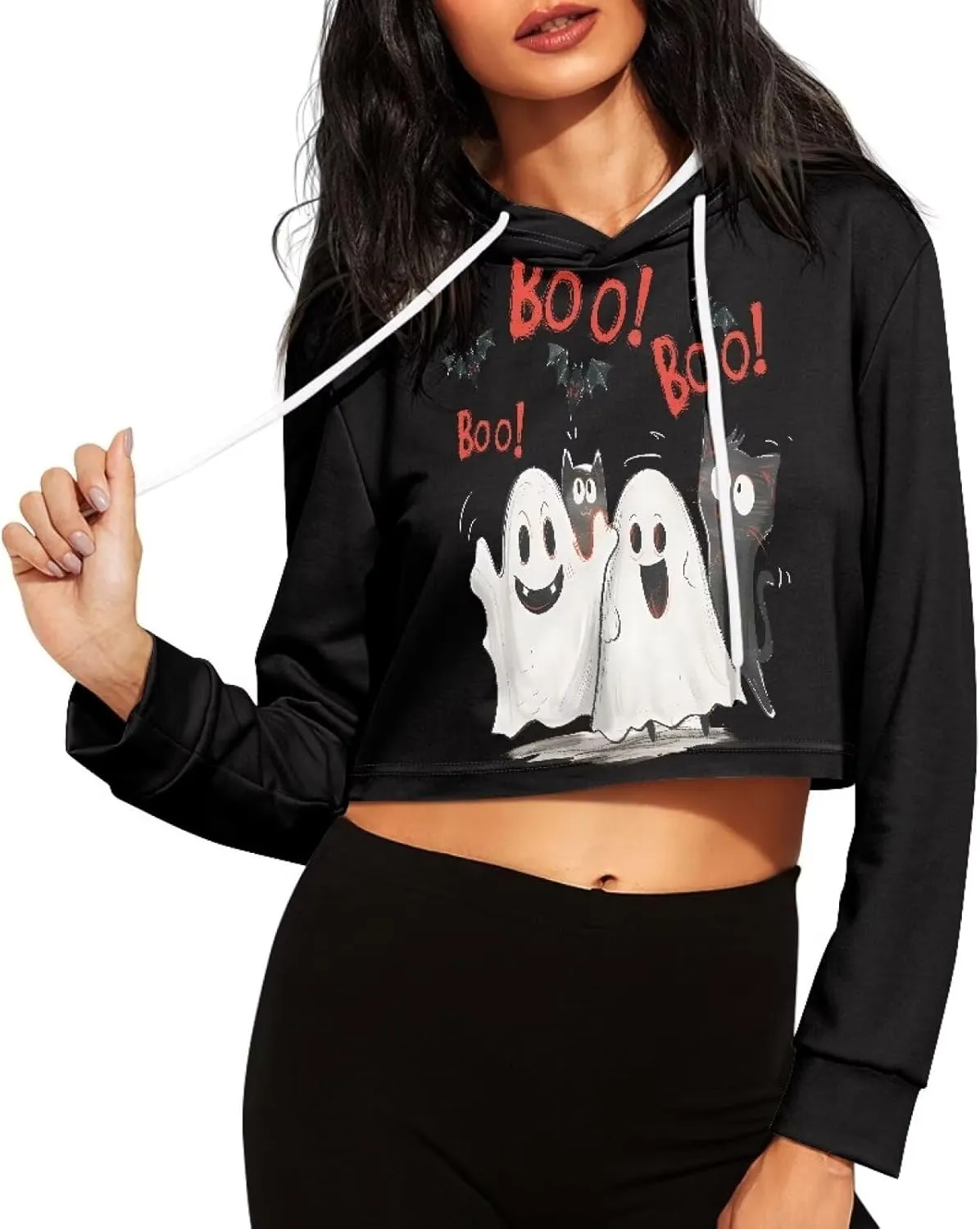 Ystardream Girl's Casual Sweatshirts Long Sleeve Crop Top Hoodies for Women