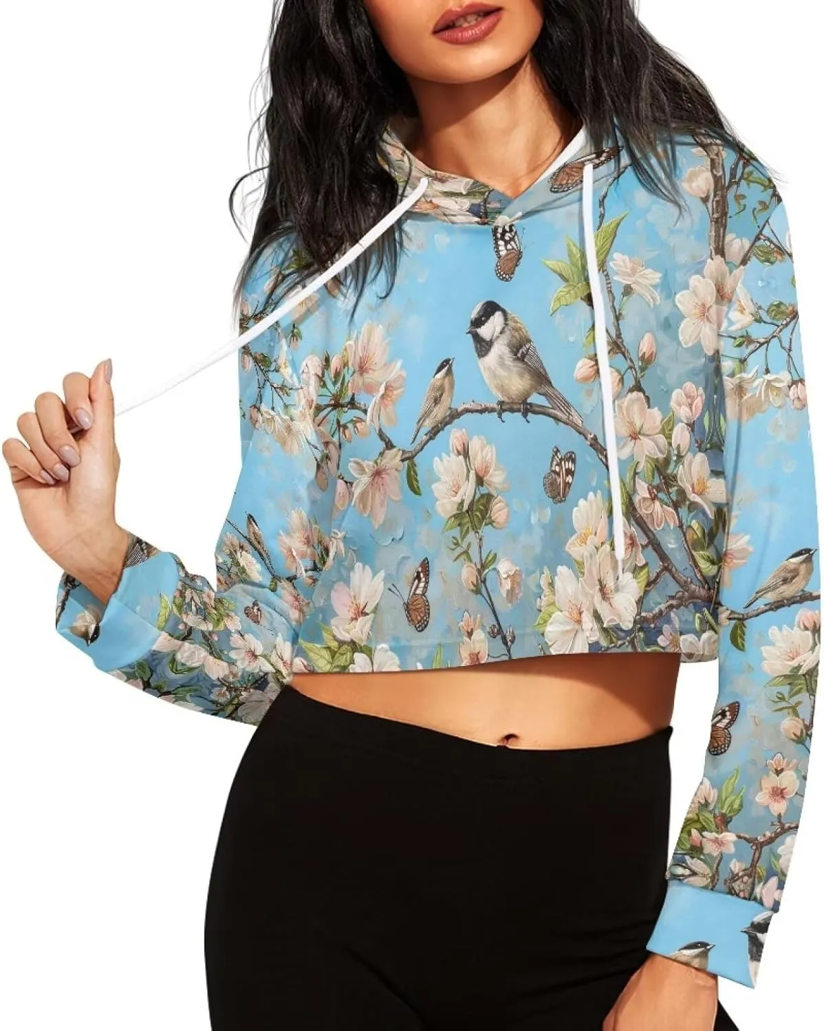 Ystardream Girl's Casual Sweatshirts Long Sleeve Crop Top Hoodies for Women
