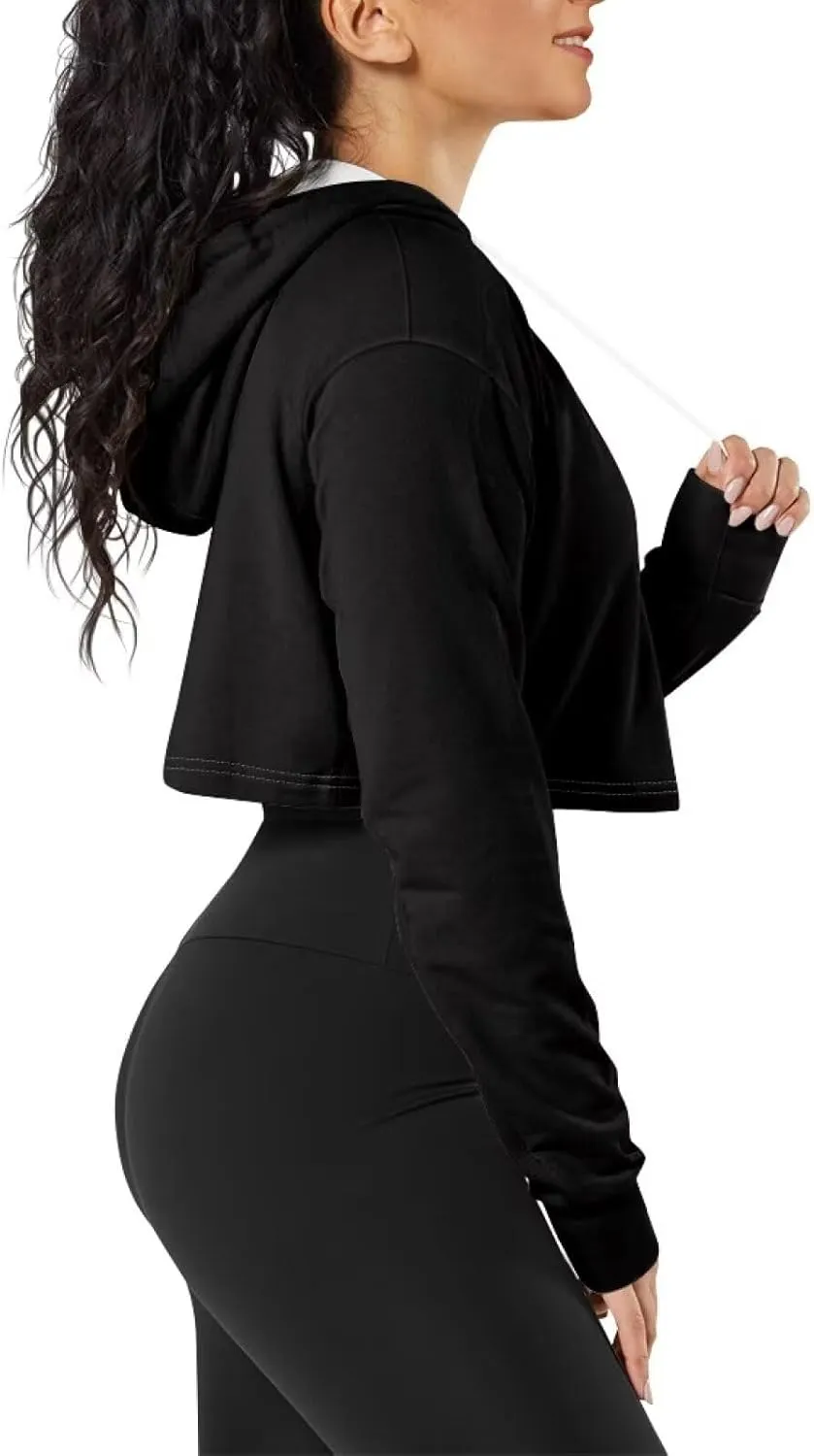 Ystardream Girl's Casual Sweatshirts Long Sleeve Crop Top Hoodies for Women