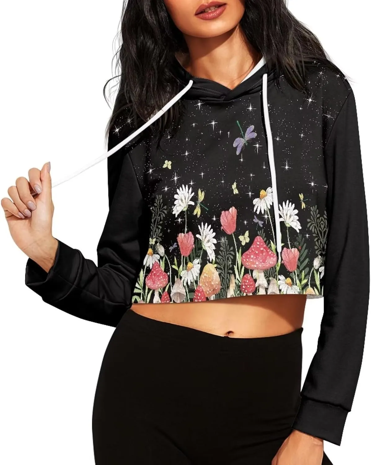 Ystardream Girl's Casual Sweatshirts Long Sleeve Crop Top Hoodies for Women
