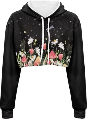 Ystardream Girl's Casual Sweatshirts Long Sleeve Crop Top Hoodies for Women